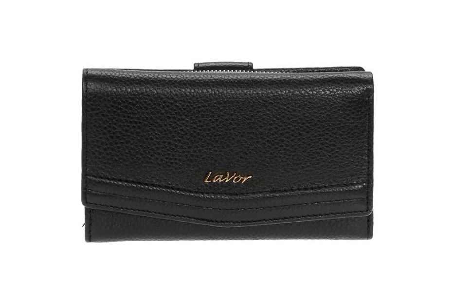 Lavor 1-6019 Μεγάλο Δερμάτινο Γυναικείο Πορτοφόλι με RFID Μαύρο