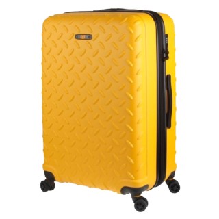 CAT Industrial Plate Μεγάλη Βαλίτσα Ταξιδίου Σκληρή Κίτρινο με 4 Ρόδες Ύψους 70εκ. 83688-217