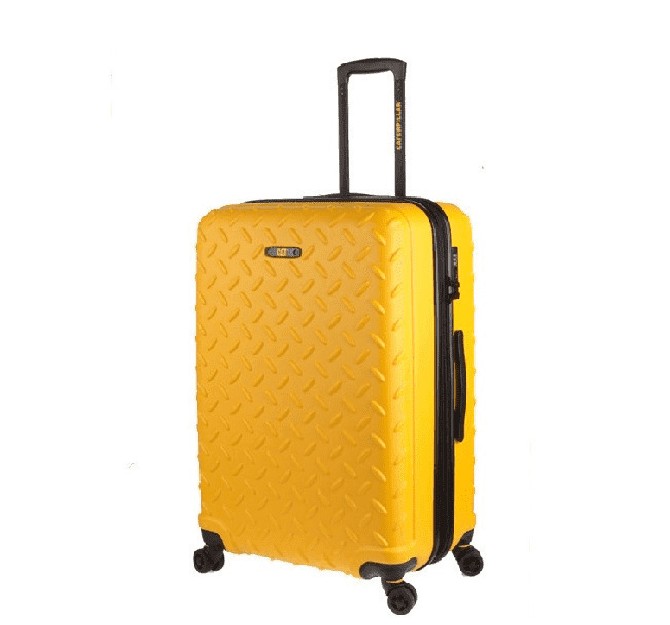 CAT Industrial Plate Μεσαία Βαλίτσα Ταξιδίου Σκληρή Κίτρινο με 4 Ρόδες Ύψους 60εκ. 83688-217