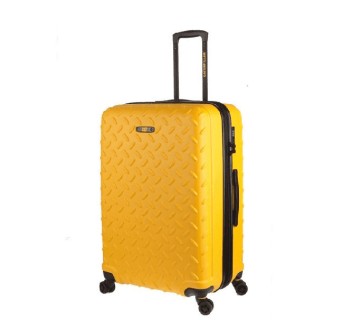 CAT Industrial Plate Μεσαία Βαλίτσα Ταξιδίου Σκληρή Κίτρινο με 4 Ρόδες Ύψους 60εκ. 83688-217