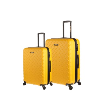 CAT Industrial Plate Βαλίτσες Ταξιδιού Σκληρές Κίτρινο Μέγιστου Ύψους 60εκ. με 4 Ρόδες Σετ 2τμχ 83688-217