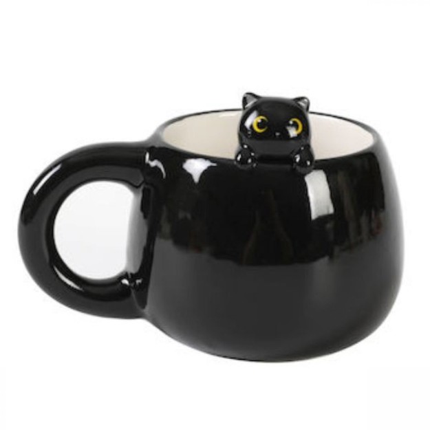 I-Total Κούπα Κεραμική Μαύρη ''Cat'' 470ml XL2525