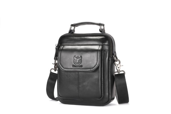 Bull Captain Δερμάτινη Ανδρική Τσάντα Ώμου / Χιαστί Μαύρη DJB049
