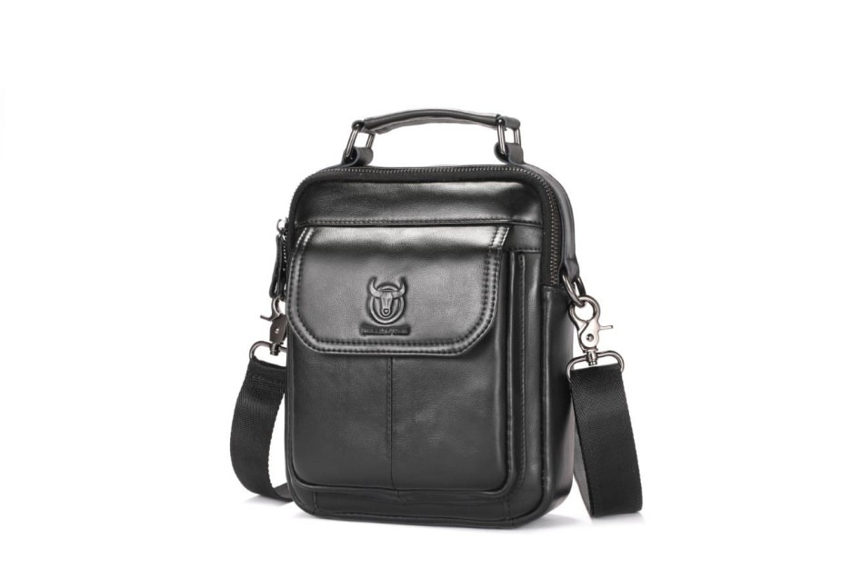 Bull Captain Δερμάτινη Ανδρική Τσάντα Ώμου / Χιαστί Μαύρη DJB049
