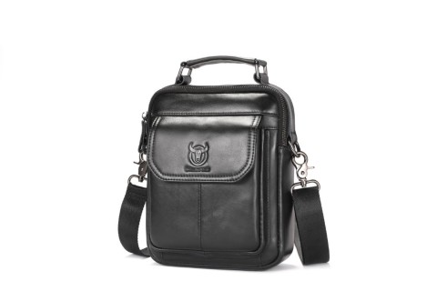 Bull Captain Δερμάτινη Ανδρική Τσάντα Ώμου / Χιαστί Μαύρη DJB049