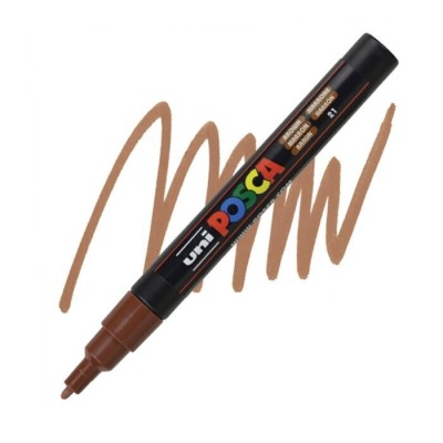 Uni-Ball Ανεξίτηλος Μαρκαδόρος Καφέ PC-3M/21 ΚΑΦΕ