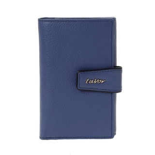 Lavor Μικρό Δερμάτινο Γυναικείο Πορτοφόλι με RFID Μπλε 1-6038