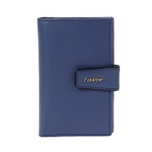 Lavor 1-6038 Μεγάλο Δερμάτινο Γυναικείο Πορτοφόλι με RFID Μπλε