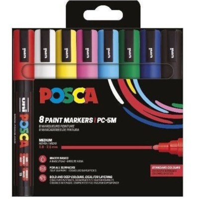 Posca PC-5M Μαρκαδόροι 2.5mm Standard Colors 8τμχ