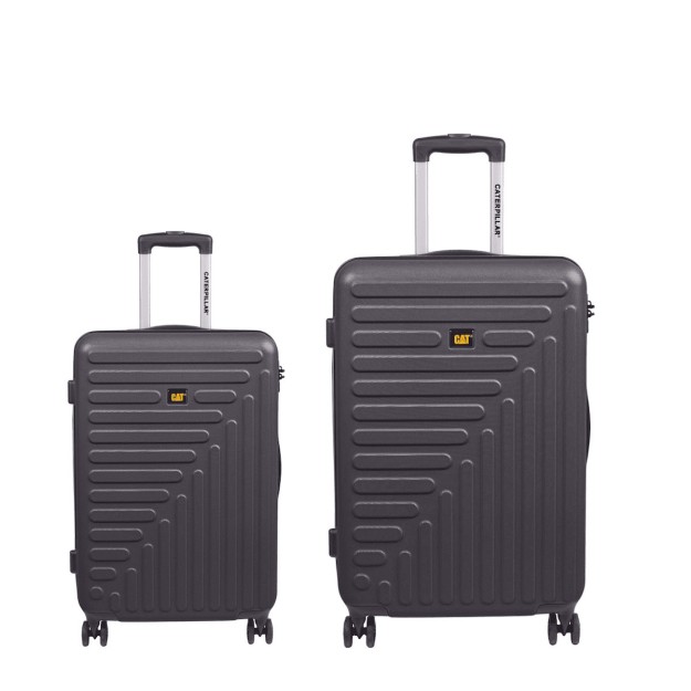 CAT Rockford Βαλίτσες Ταξιδιού Σκληρές Μαύρες Μέγιστου Ύψους 67.5εκ. με 4 Ρόδες Σετ 2τμχ 84683-01