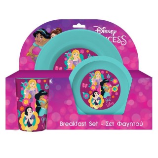 Διακάκης Σετ Φαγητού Princess από Πλαστικό Τιρκουάζ 3τμχ 000563784