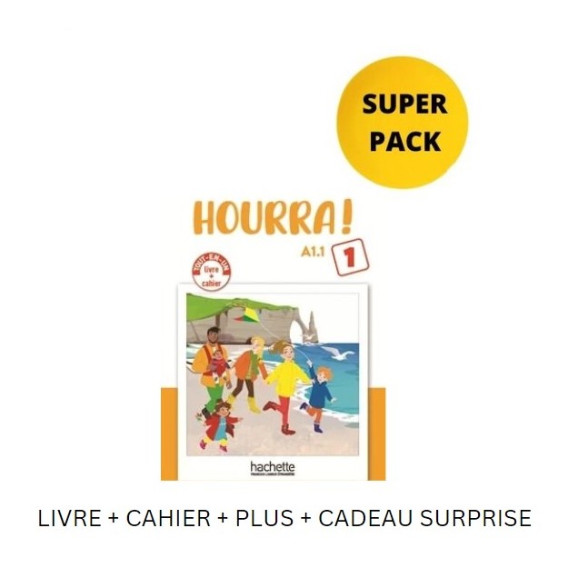 HOURRA! MINI 1 SUPER PACK (LIVRE + CAHIER + PLUS + CADEAU SURPRISE)