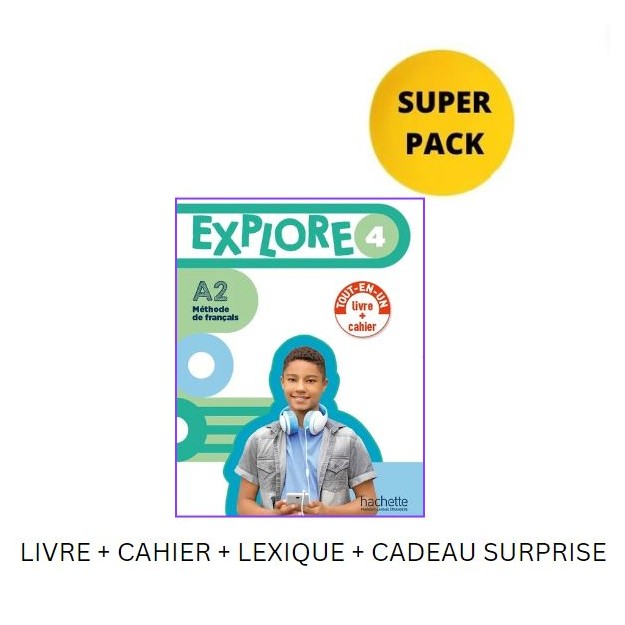 EXPLORE MINI 4 SUPER PACK (LIVRE + CAHIER + LEXIQUE + CADEAU SURPRISE)