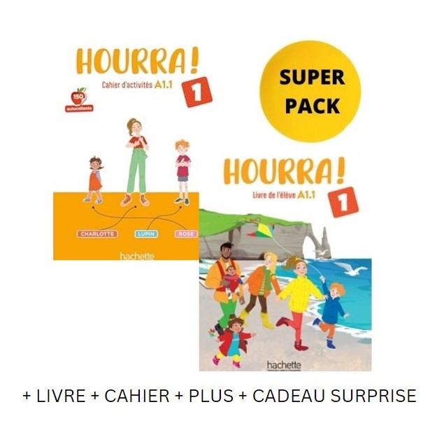 HOURRA! 1 SUPER PACK (LIVRE + CAHIER + PLUS + CADEAU SURPRISE)