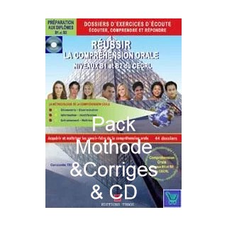 REUSSIR LA COMPREHENSION ORALE B1   B2 DU CECRL(+CORRIGES+CD)PACK METHODE