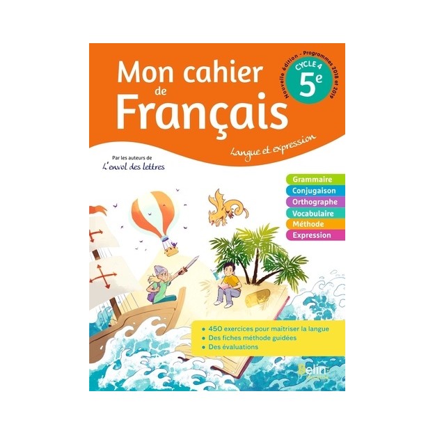 MON CAHIER DE FRANCAIS 5EME CAHIER ELEVE 2020