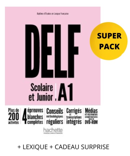 DELF SCOLAIRE   JUNIOR A1 SUPER PACK (+ LEXIQUE + CADEAU SURPRISE)