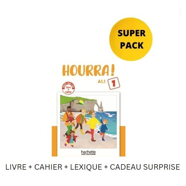 HOURRA! MINI 1 SUPER PACK (LIVRE + CAHIER + LEXIQUE + CADEAU SURPRISE)