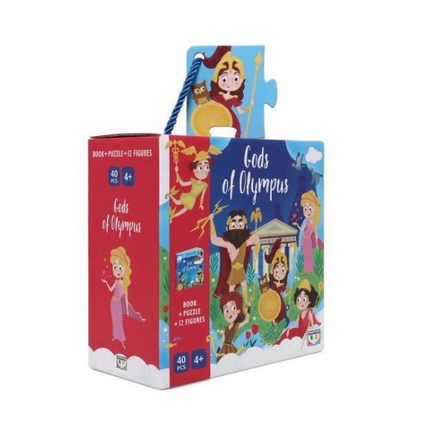 GODS OF OLYMPUS - BOOK AND 40 PCS. PUZZLE WITH STANDING PIECES