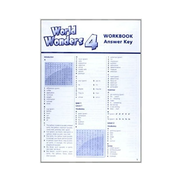 WORLD WONDERS 4 WB ANSWER KEY