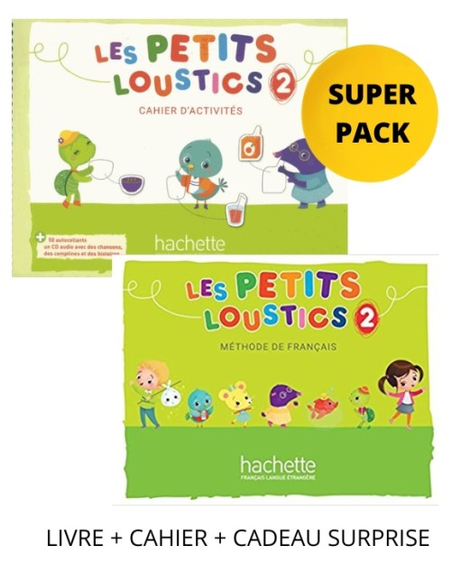 LES PETITS LOUSTICS 2 SUPER PACK (LIVRE + CAHIER + CADEAU SURPRISE)