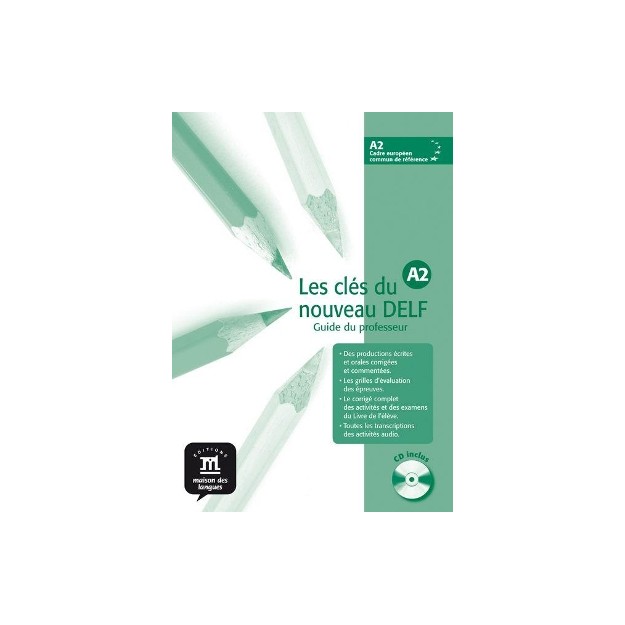LES CLES NOUVEAU DELF A2 GUIDE PEDAGOGIQUE (+ CD)