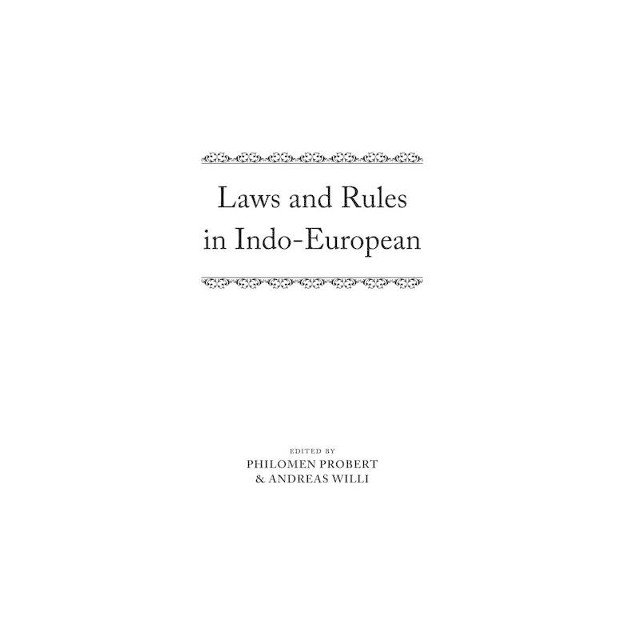 LAWS AND RULES IN INDO-EUROPEAN  PB