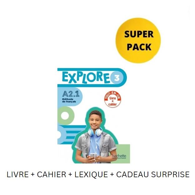 EXPLORE MINI 3 SUPER PACK (LIVRE + CAHIER + LEXIQUE + CADEAU SURPRISE)