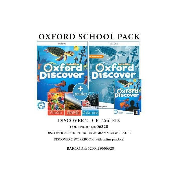 DISCOVER 2 (2ND) PACK CF (SB + WB + GRAMMAR + READERS: PLASTIC/SCHOOLS/EARTH ) - 06328