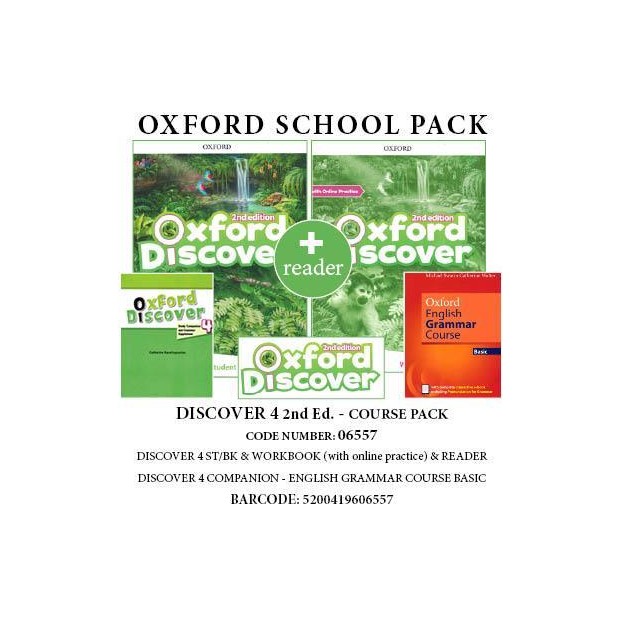 OXFORD DISCOVER 4 2ND ED COURSE PACK (SB + WB(+ON LINE) + ENGLISH GRAMMAR COURSE BASIC WO/KEY (+E-BOOK) + READER) - 06540