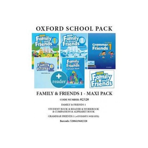 FAMILY AND FRIENDS 1 MAXI PACK (SB + WB + COMPANION + GRAMMAR FRIENDS 1 SB + WEBSITE+ READER + ALPHABET BOOK) - 02320
