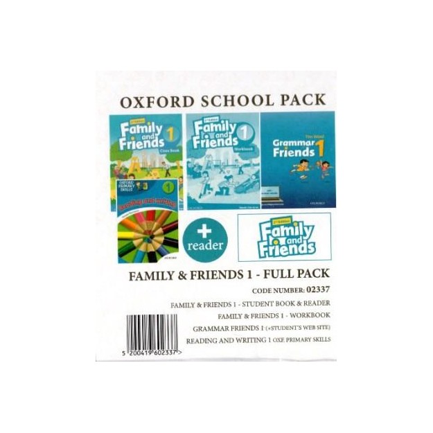 FAMILY AND FRIENDS 1 FULL PACK (SB + WB + ALPHABET BOOK + GRAMMAR FRIENDS 1 + OXFORD PRIMARY SKILLS READING   WRITING 1 + READER