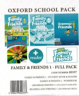 FAMILY AND FRIENDS 1 FULL PACK (SB + WB + ALPHABET BOOK + GRAMMAR FRIENDS 1 + OXFORD PRIMARY SKILLS READING   WRITING 1 + READER