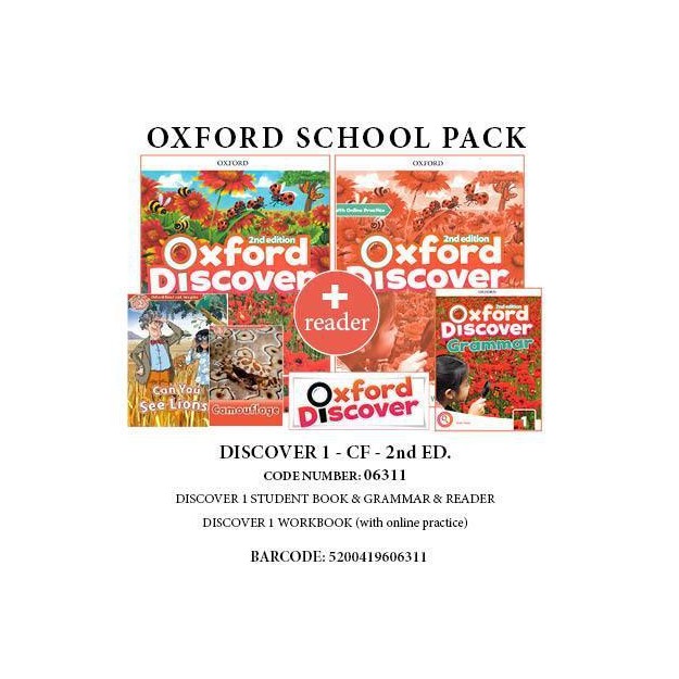 DISCOVER 1 (2ND) PACK CF (SB + WB + GRAMMAR + READERS: CAMOUFLAGE / CAN YOU SEE THE LIONS ) - 06311